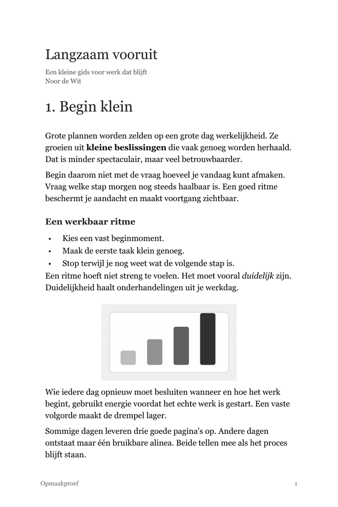 Hoofdstukopening 'Begin klein' uit de klassieke voorbeeld-pdf.